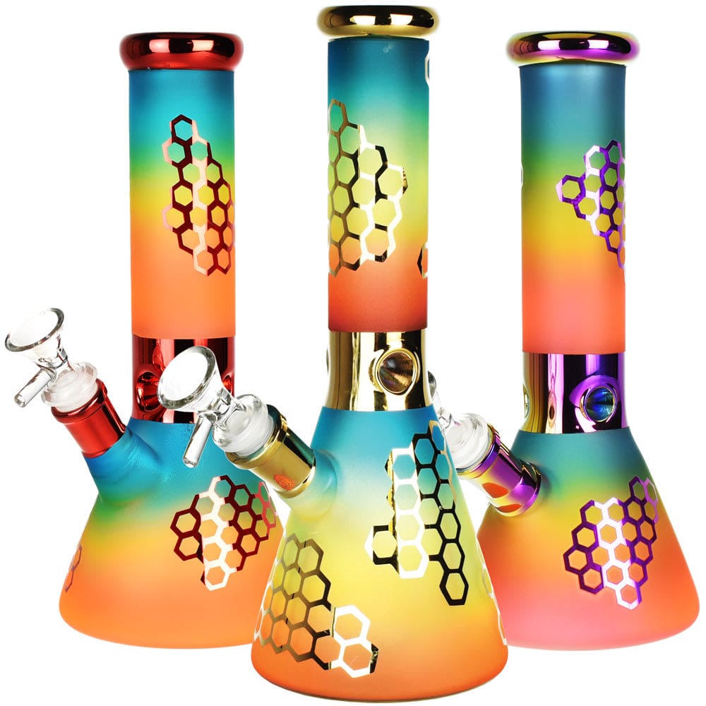 Rainbow Honeycomb Glass Water Pipe - Haze Smoke Shop USA - Vaporizers Super Store
