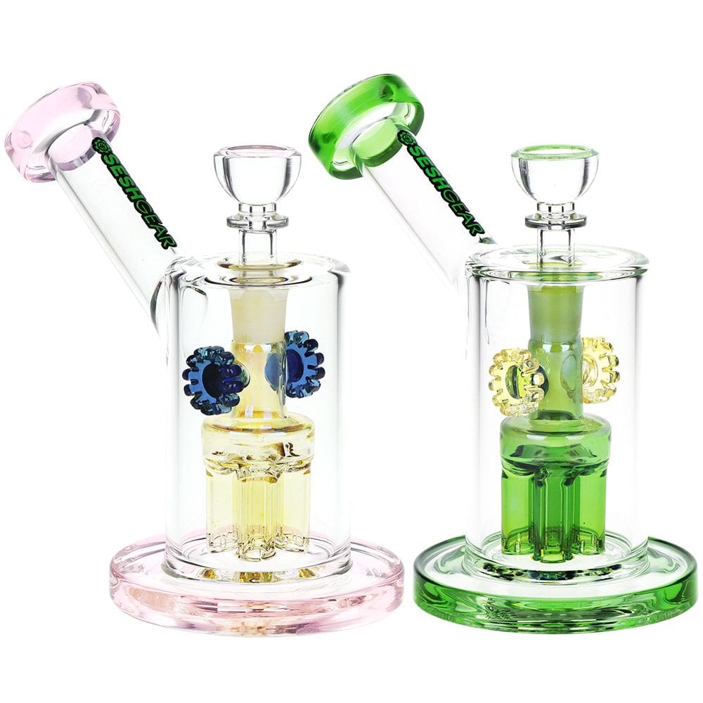 SeshGear Steampunk Gears Fumed Perc Glass Water Pipe - Haze Smoke Shop USA - Vaporizers Super Store