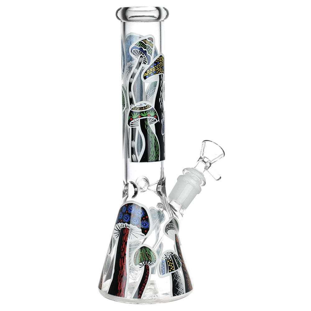 Shrooms Are Watching Glow Glass Beaker Water Pipe - Haze Smoke Shop USA - Vaporizers Super Store