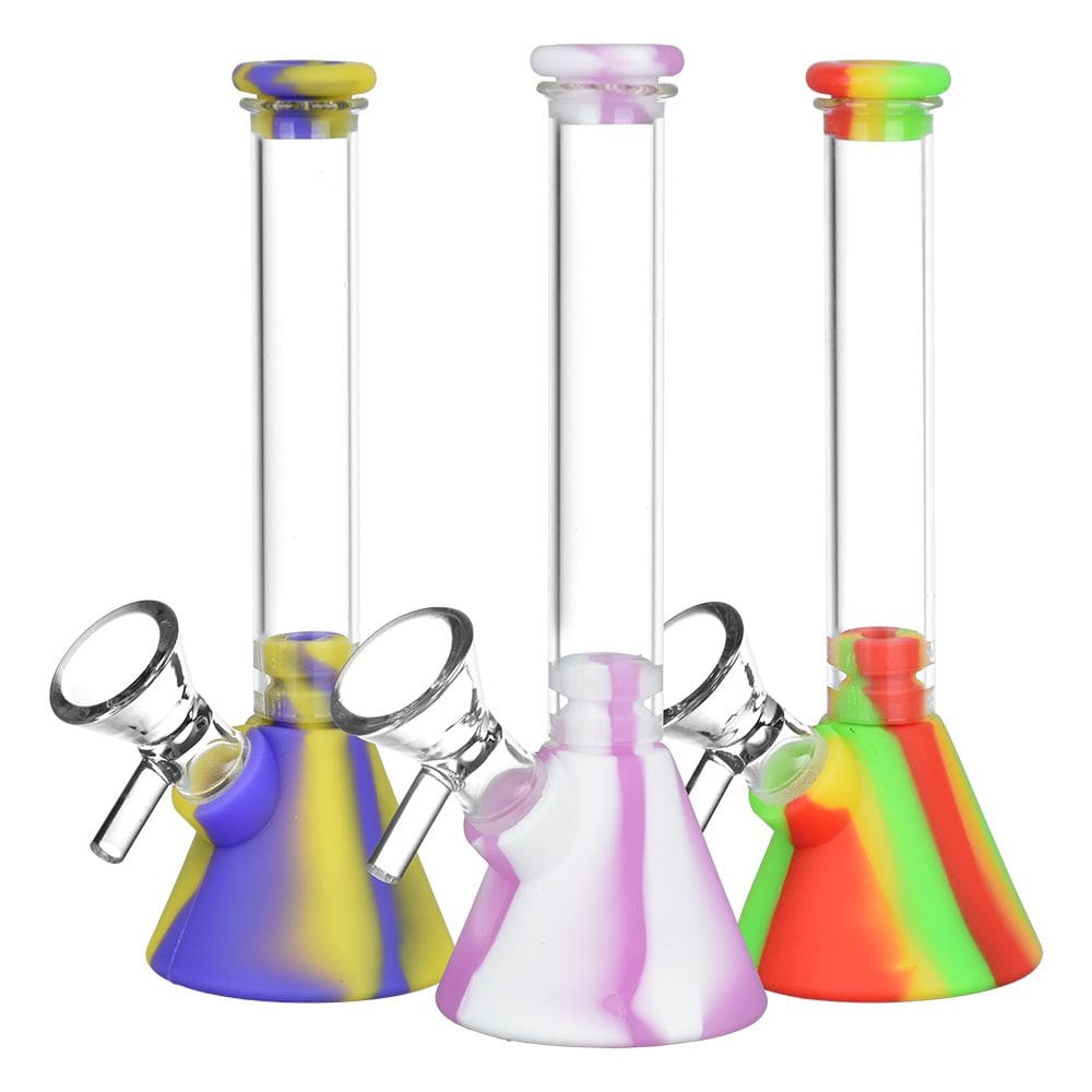 Silicone on Glass Beaker Water Pipe - Haze Smoke Shop USA - Vaporizers Super Store