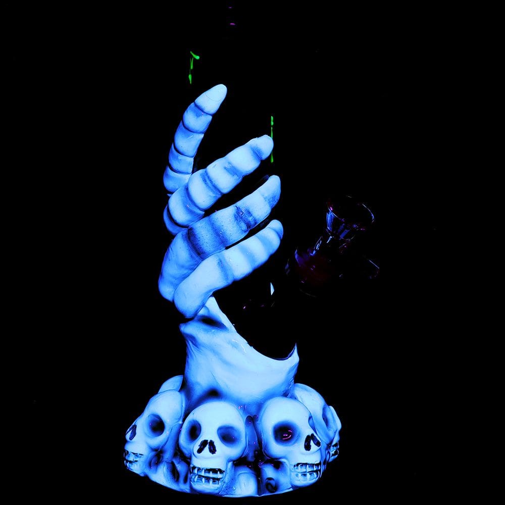 Skelly Grip w/ Bats Straight Tube Glass Water Pipe - Haze Smoke Shop USA - Vaporizers Super Store