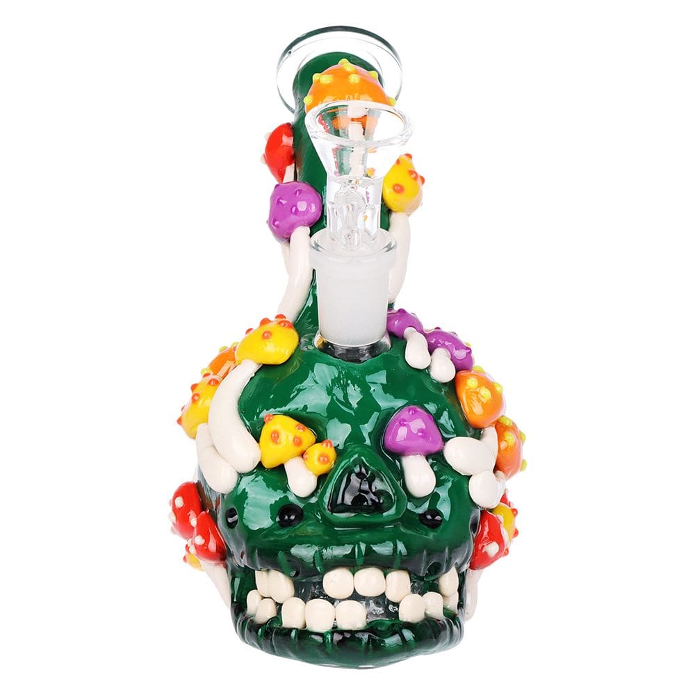 Skull Full Of Shrooms Glass Water Pipe - Haze Smoke Shop USA - Vaporizers Super Store