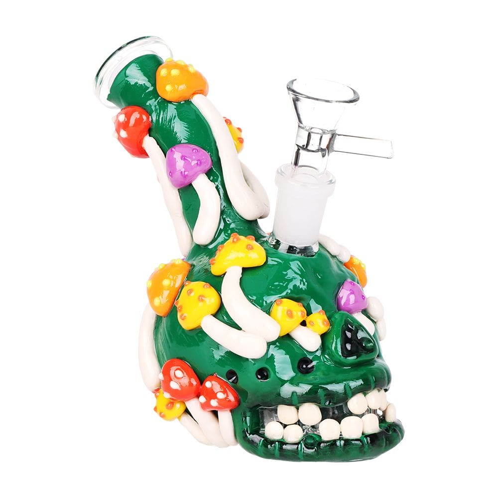 Skull Full Of Shrooms Glass Water Pipe - Haze Smoke Shop USA - Vaporizers Super Store