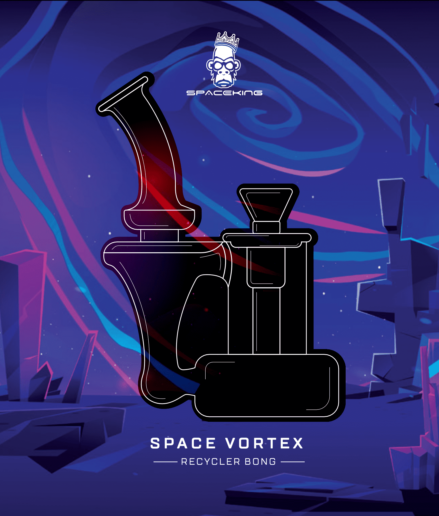 Space King Glass Space Vortex Recycler Bong - Haze Smoke Shop USA - Vaporizers Super Store