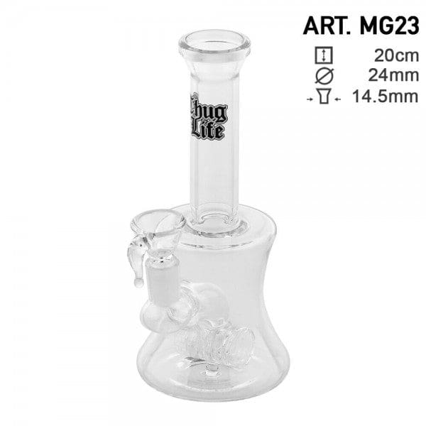 Thug Life Clear Water Pipe w/ Hammer Percolator - Haze Smoke Shop USA - Vaporizers Super Store