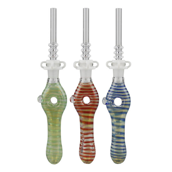 Glass Donut Dab Straw w/ Quartz Tip - Image 1