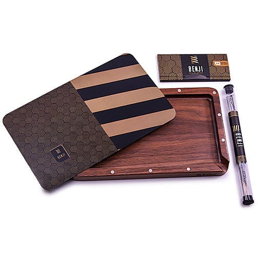 Benji - Walnut Tray w/ Magnetic Lid Kit - OG Rolling Trays - Haze Smoke Shop USA