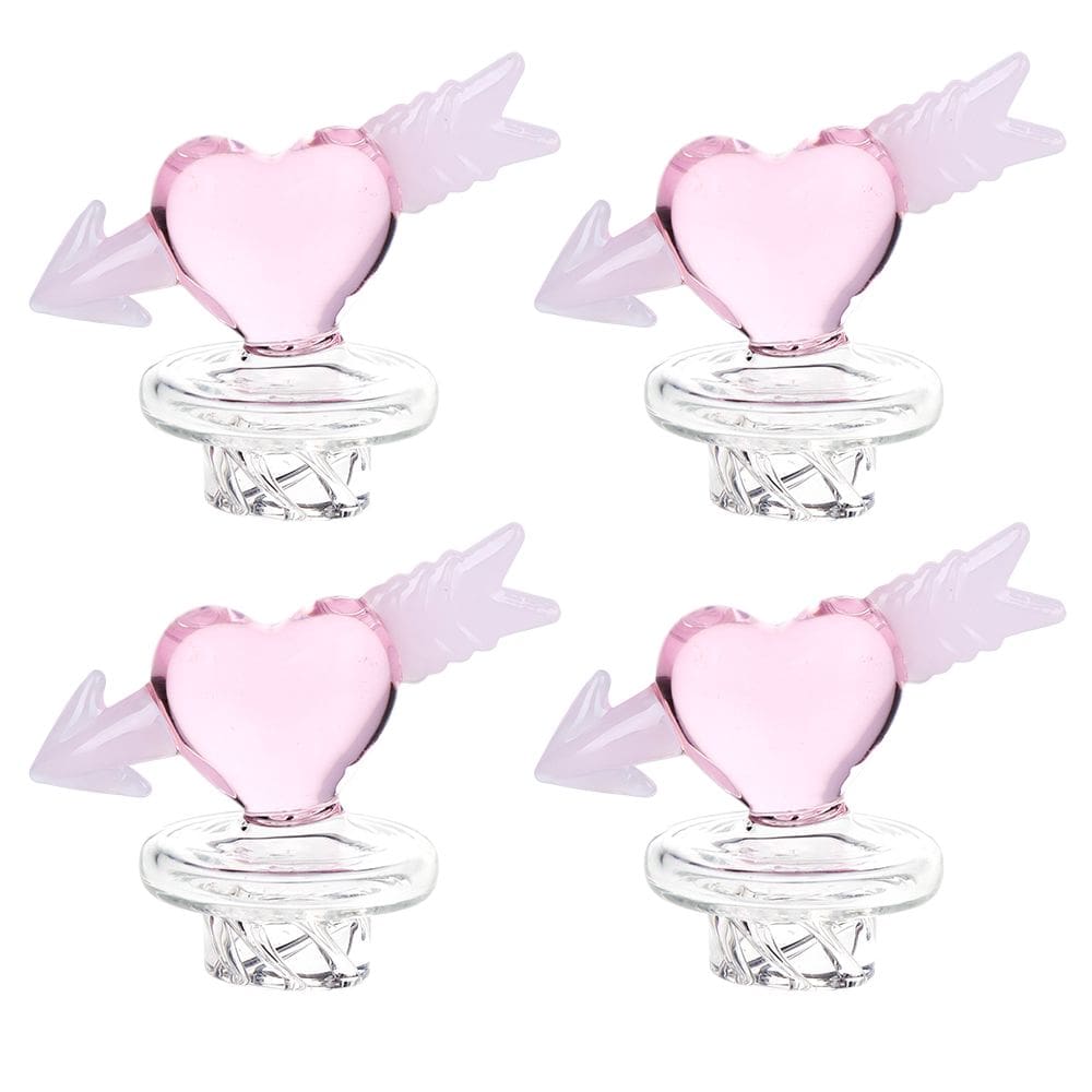 Cupid Heart Glass Carb Cap 30mm 4pcs Bundle - Haze Smoke Shop USA - Vaporizers Super Store