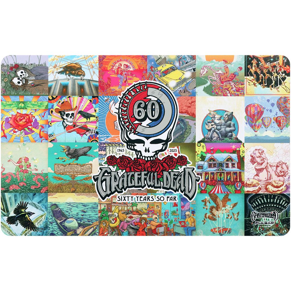 ea3faafa-9eb8-4fa3-ac95-0316e2f23549.jpg Grateful Dead x Pulsar Dab Padz Fabric Top Dab Mat - 60th Anniversarry - Image 1