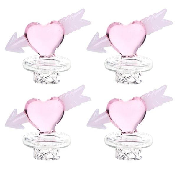 Cupid Heart Glass Carb Cap - 30mm 4pcs Bundle - Image 1