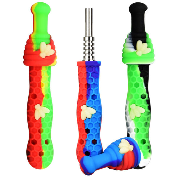Silicone UV Honeybee Vapor Straw w/ Cap - Image 1