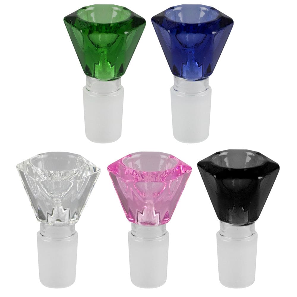 Faceted Herb Bowl Slide - 19mm Male Herb Slides - Haze Smoke Shop USA