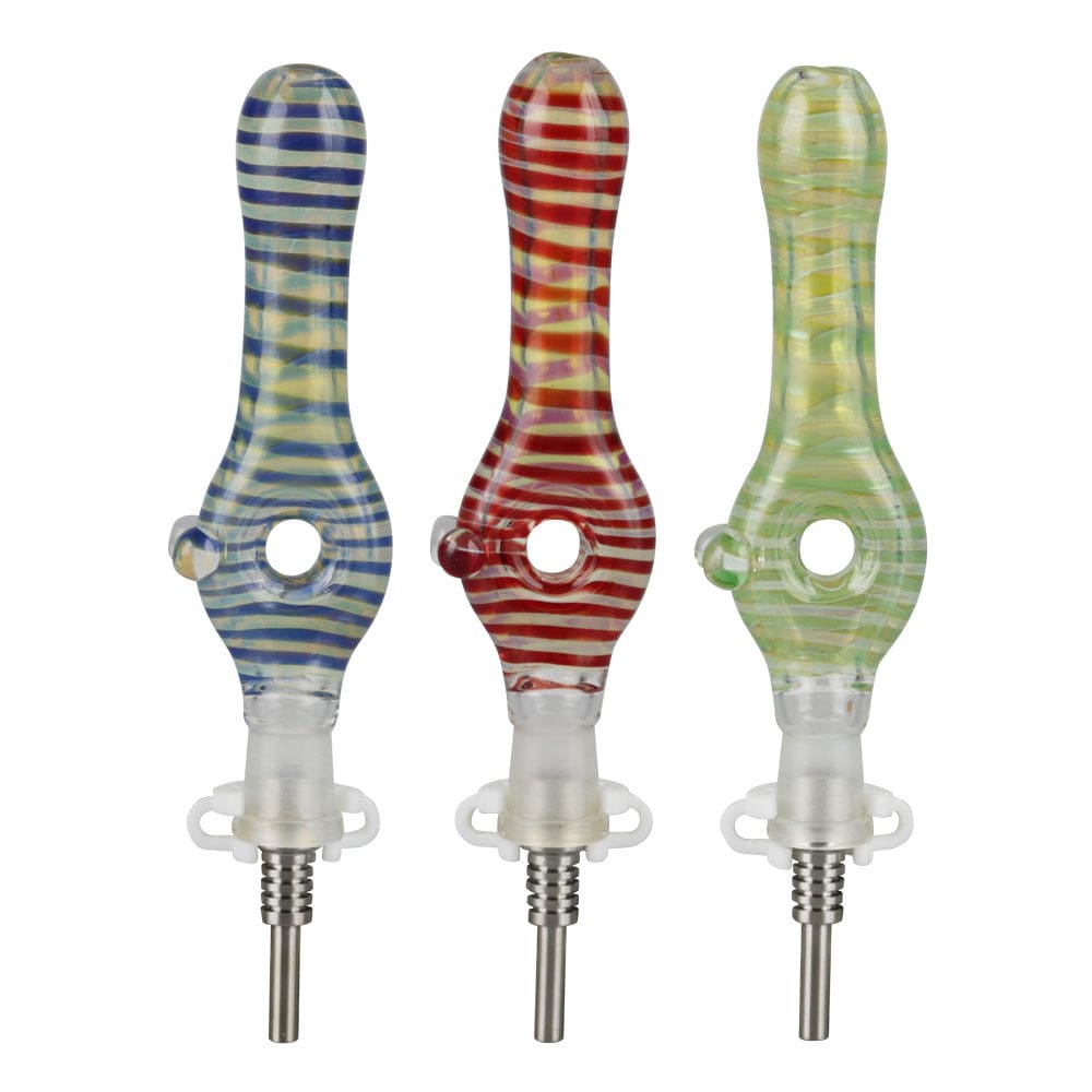 Glass Donut Dab Straw w/ Titanium Tip - Haze Smoke Shop USA - Vaporizers Super Store
