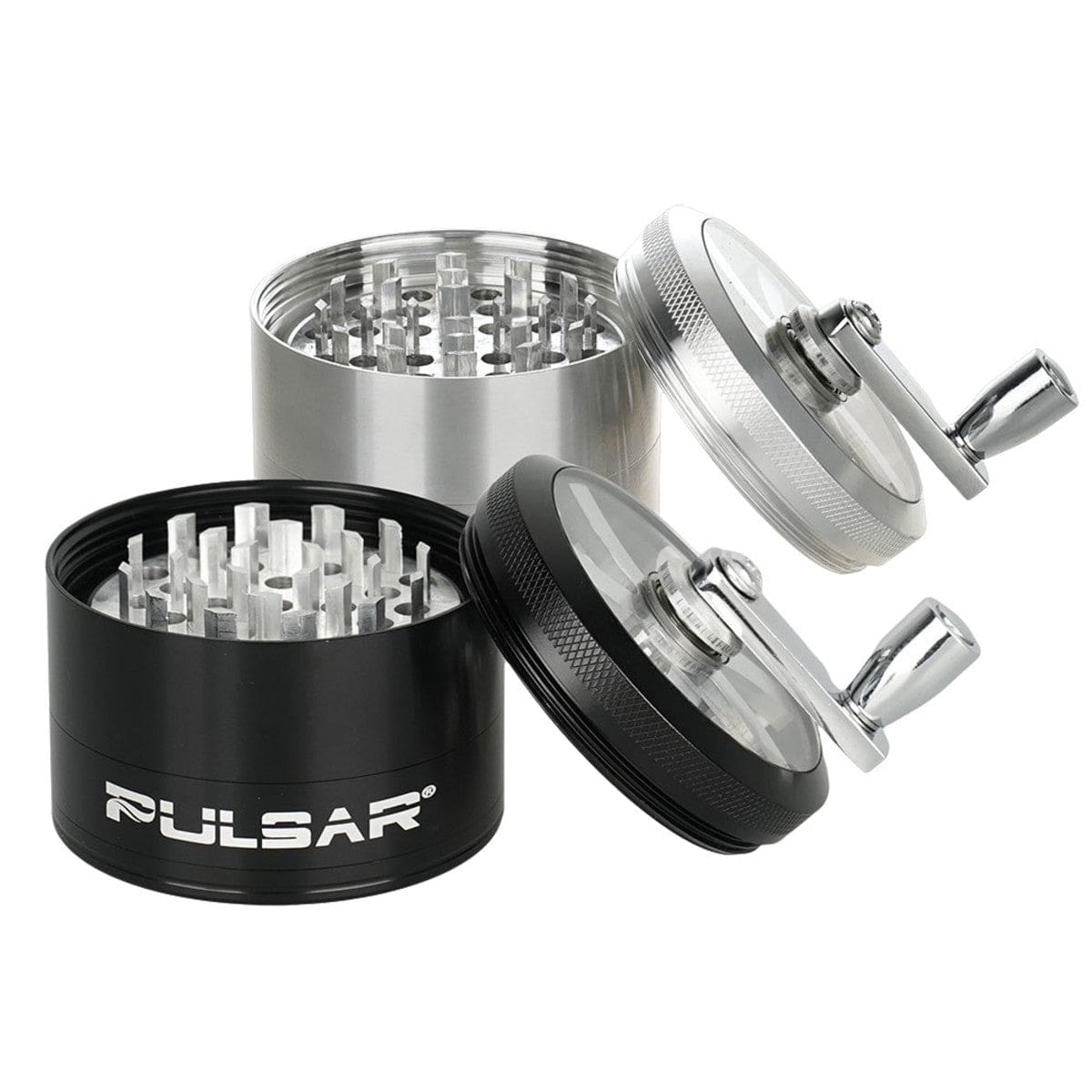 GR764 Pulsar Aluminum Crank Grinder - 4pc - 2.5" - Haze Smoke Shop USA