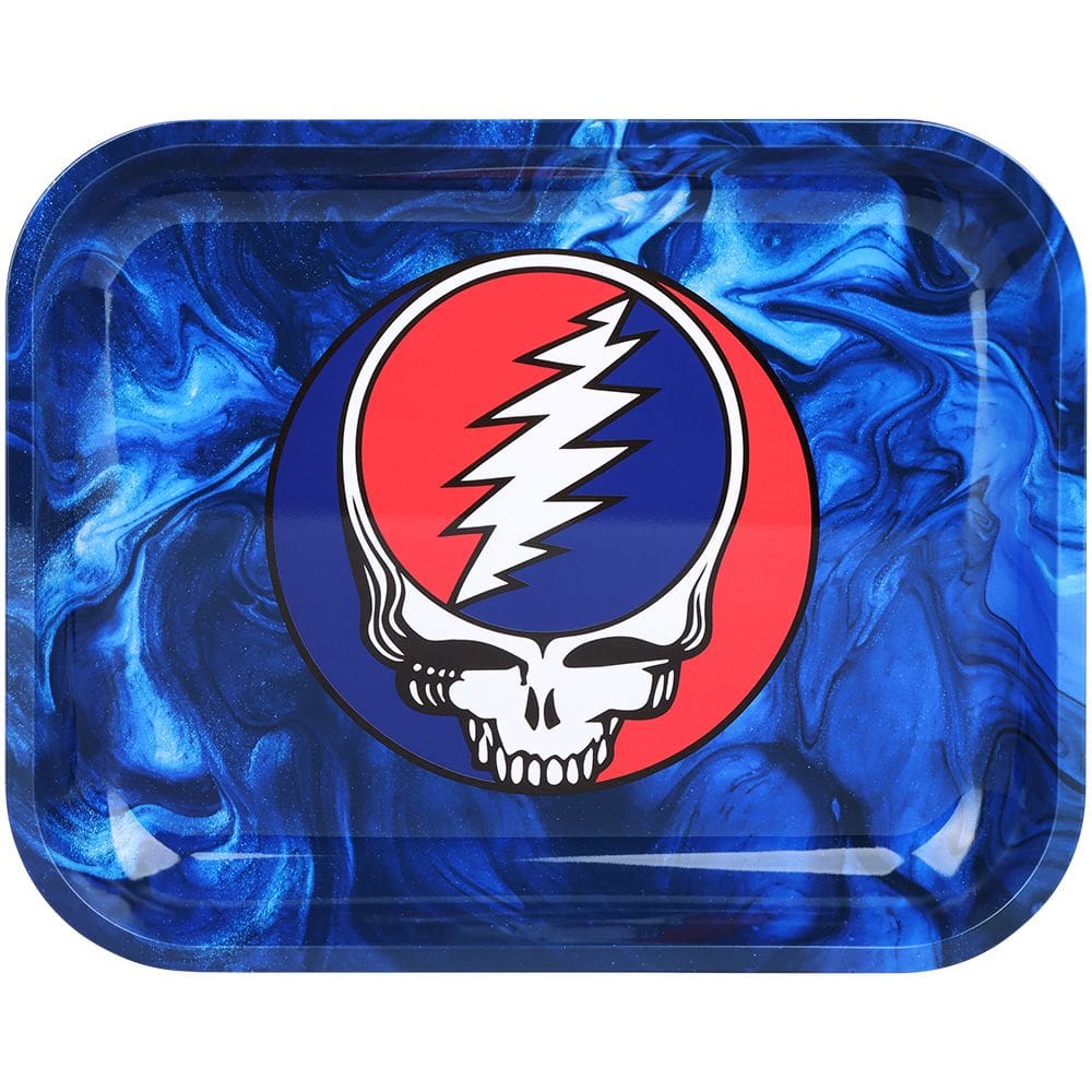 Grateful Dead x Pulsar Large Metal Rolling Tray - Steal Your Face Swirls - 13"x11" Rolling Trays - Haze Smoke Shop USA