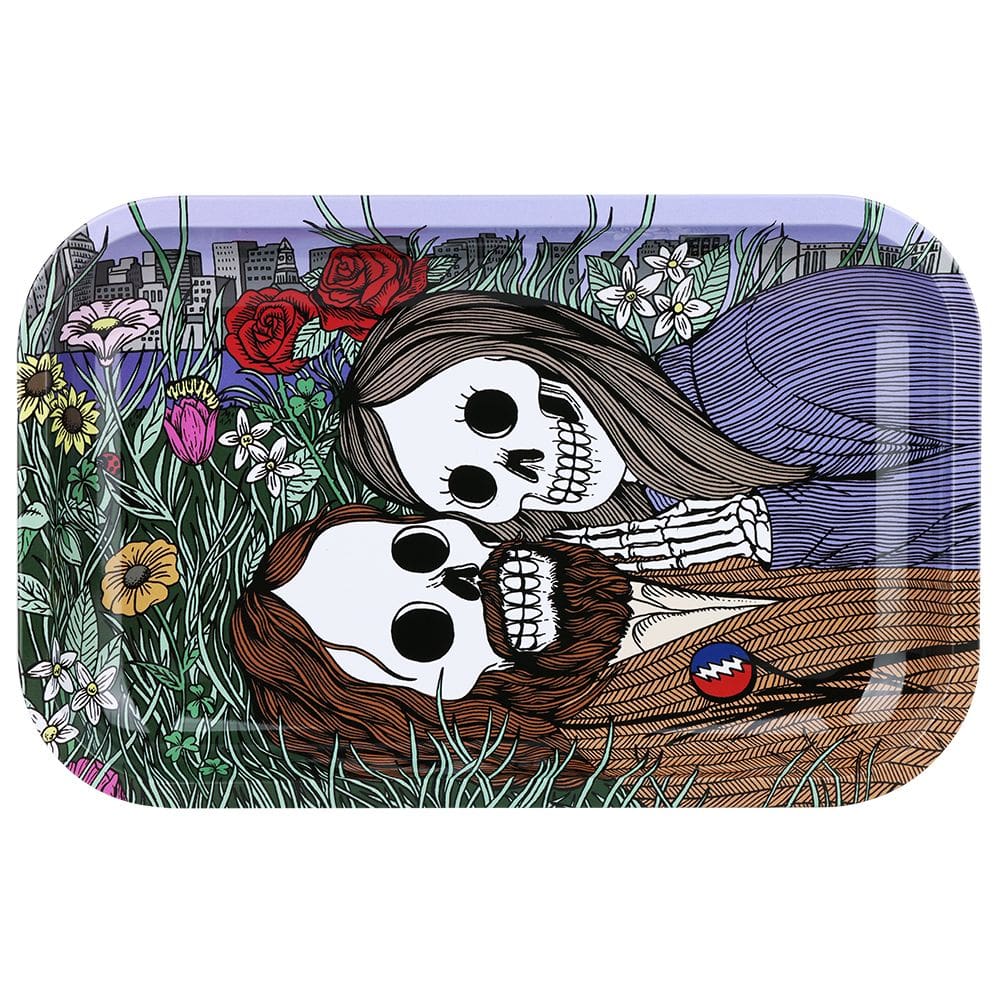 Grateful Dead x Pulsar Metal Rolling Tray - Flower Couple - 11" x 7" Rolling Trays - Haze Smoke Shop USA