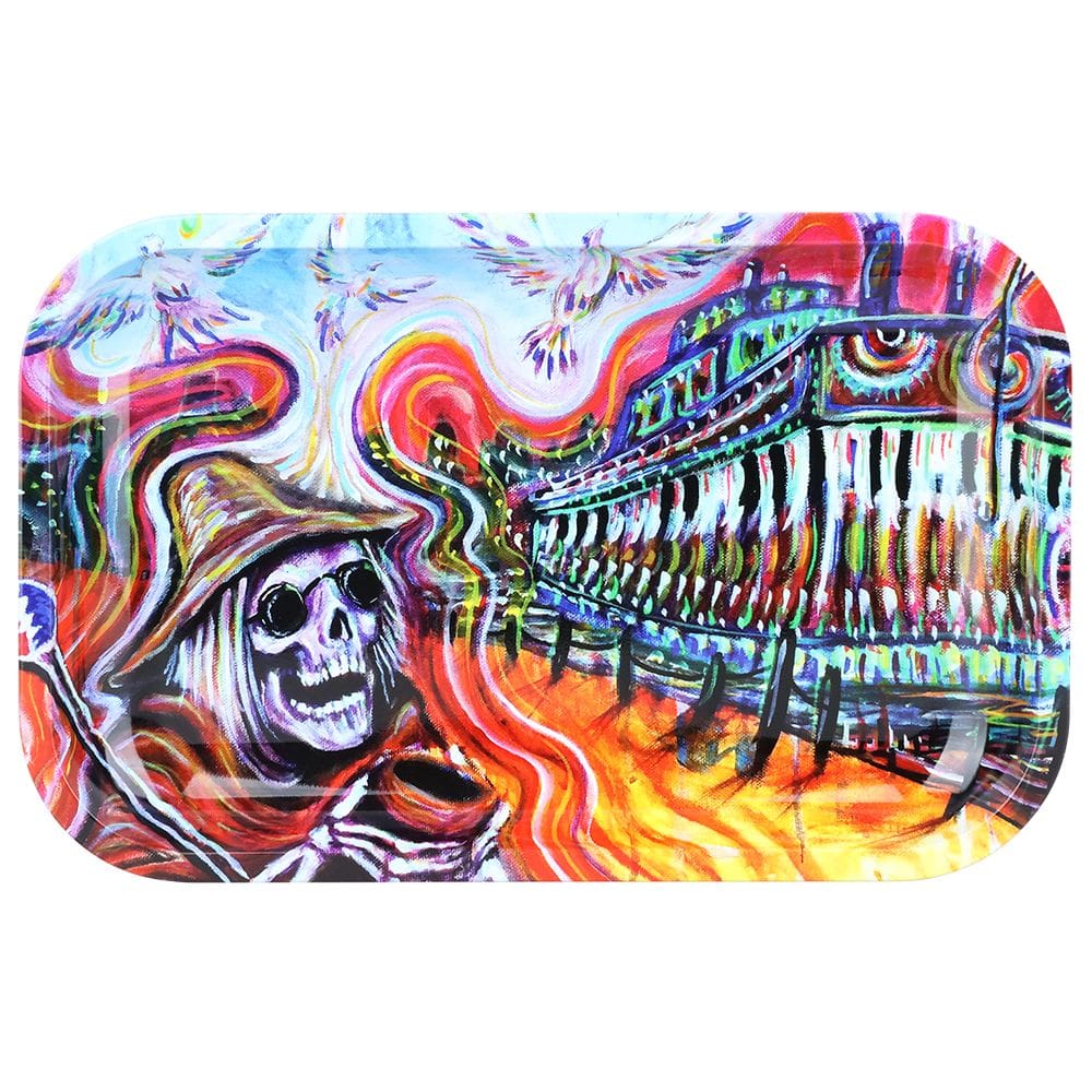 Grateful Dead x Pulsar Metal Rolling Tray - Steamboat - 11" x 7" Rolling Trays - Haze Smoke Shop USA