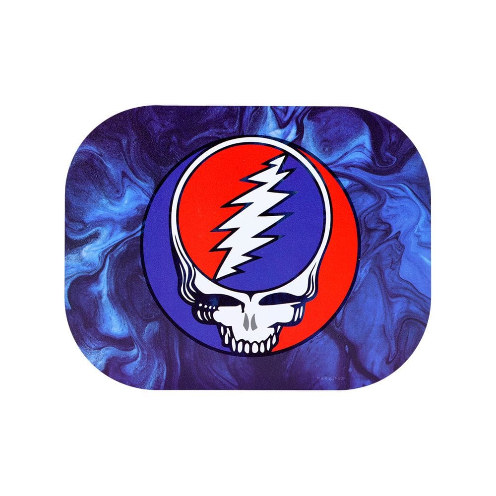 Grateful Dead x Pulsar Mini Magnetic Rolling Tray Lid - Steal Your Face Swirls - 7"x5.5" Rolling Trays - Haze Smoke Shop USA