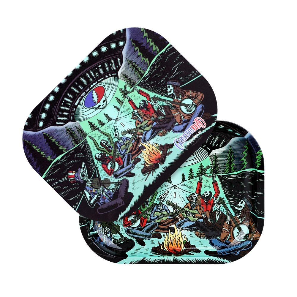 Grateful Dead x Pulsar Mini Rolling Tray & Lid Kit - UFO Jam - 7"x5.5" Rolling Trays - Haze Smoke Shop USA