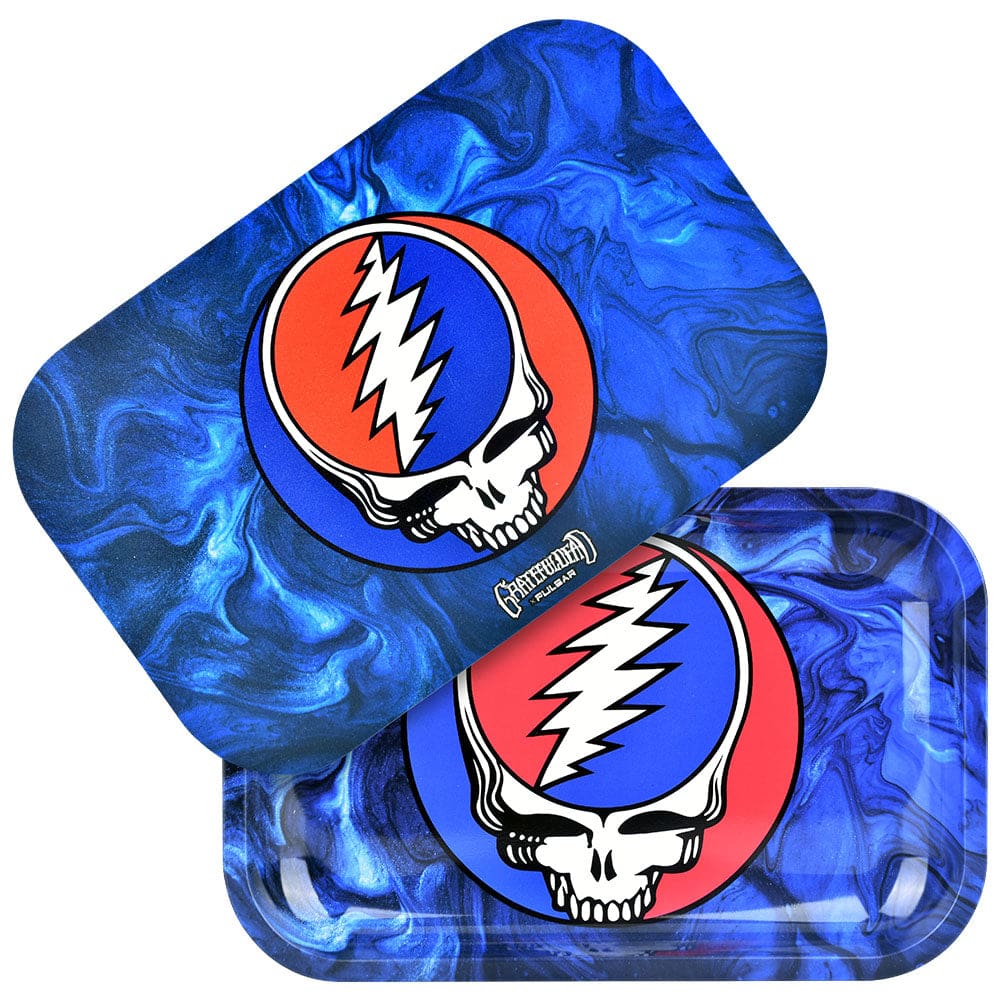 Grateful Dead x Pulsar Rolling Tray Kit - 11"x7" - Steal Your Face Swirls - Haze Smoke Shop USA