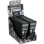 GRAV Quartz Tip Pre-Rolled Cones - Black - 16pk Display - Haze Smoke Shop USA