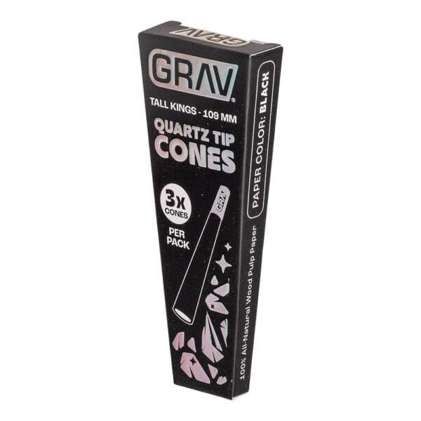 GRAV Quartz Tip Pre-Rolled Cones - Black - 16pk Display - Haze Smoke Shop USA