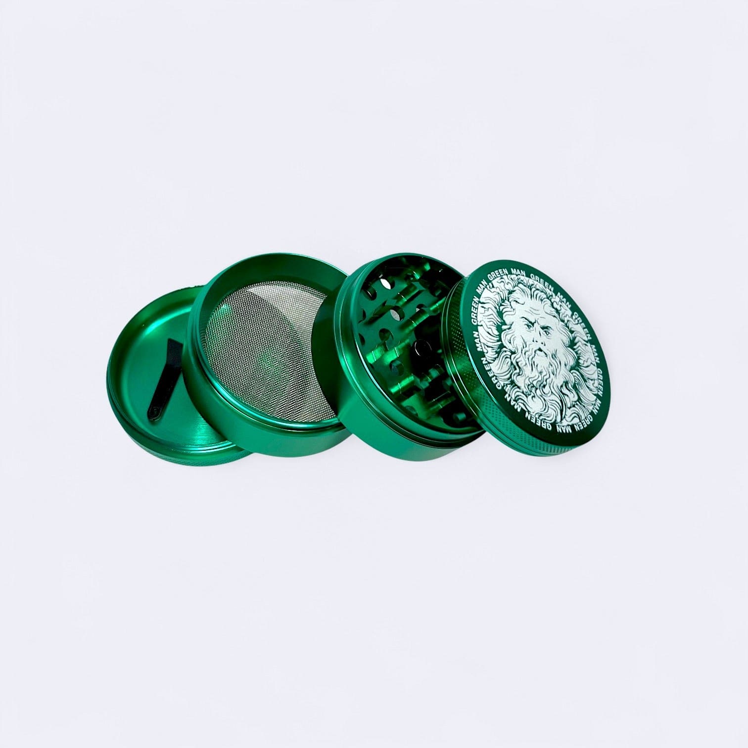 Green Man Green Aluminum - 4 Piece Grinder - Haze Smoke Shop USA
