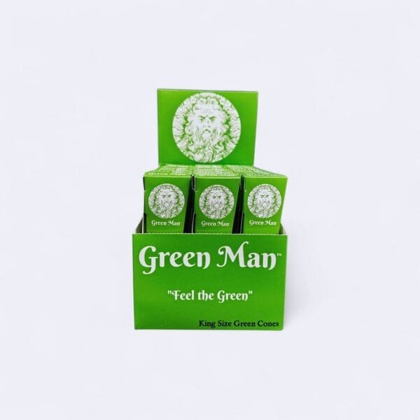 Green Man Green Rice Paper Cones Box - Haze Smoke Shop USA