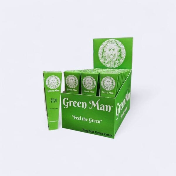 Green Man Green Rice Paper Cones Box - Haze Smoke Shop USA
