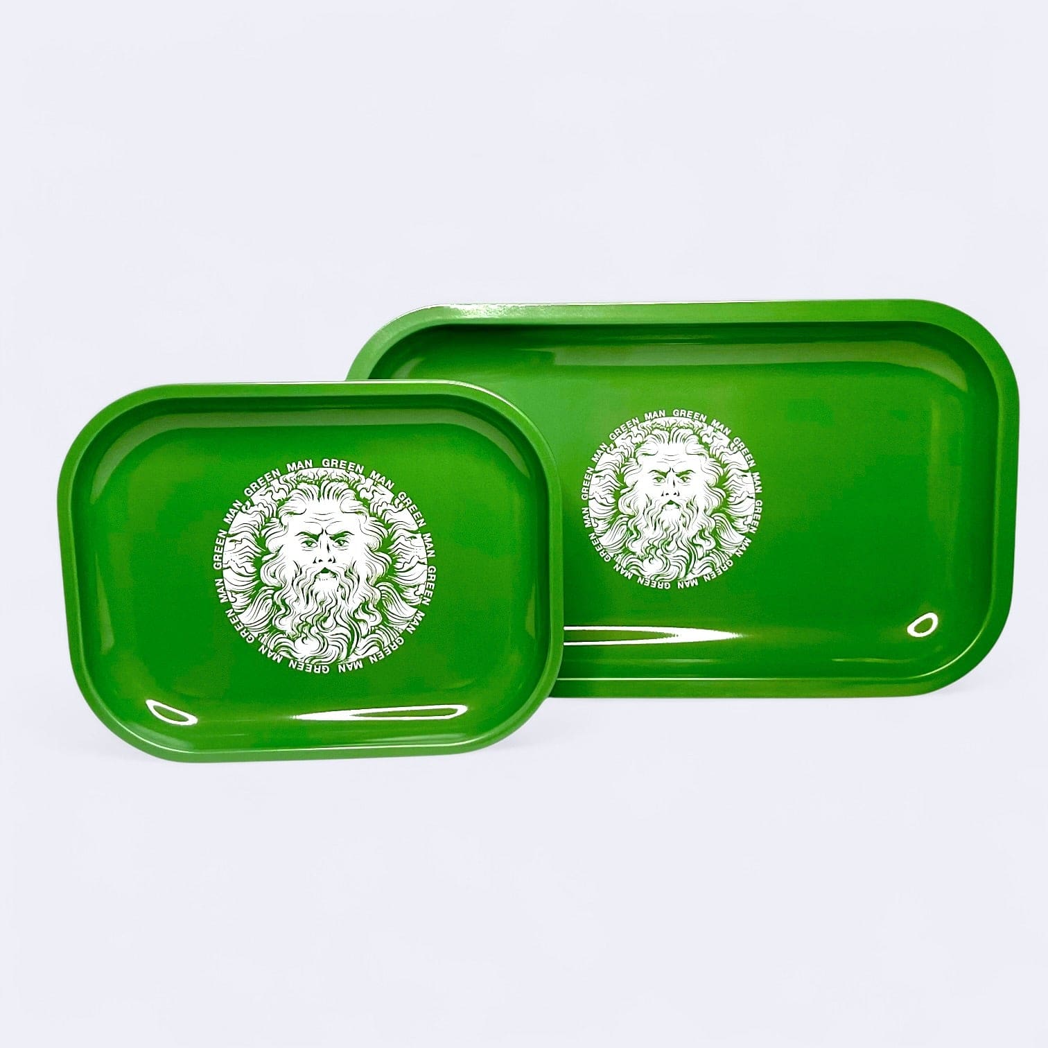 Green Man Metal Rolling Tray, 7” x 5.5” - Haze Smoke Shop USA