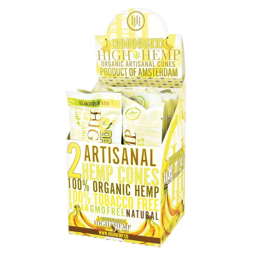 High Hemp Organic Artisanal Cones - 2pc - 15pk Display - Haze Smoke Shop USA