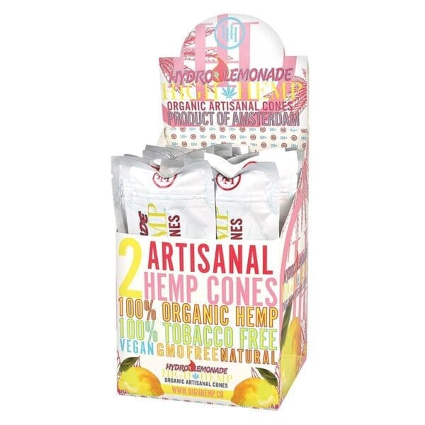 High Hemp Organic Artisanal Cones - 2pc - 15pk Display - Haze Smoke Shop USA