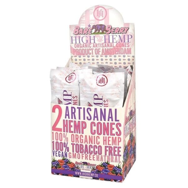 High Hemp Organic Artisanal Cones - 2pc - 15pk Display - Haze Smoke Shop USA