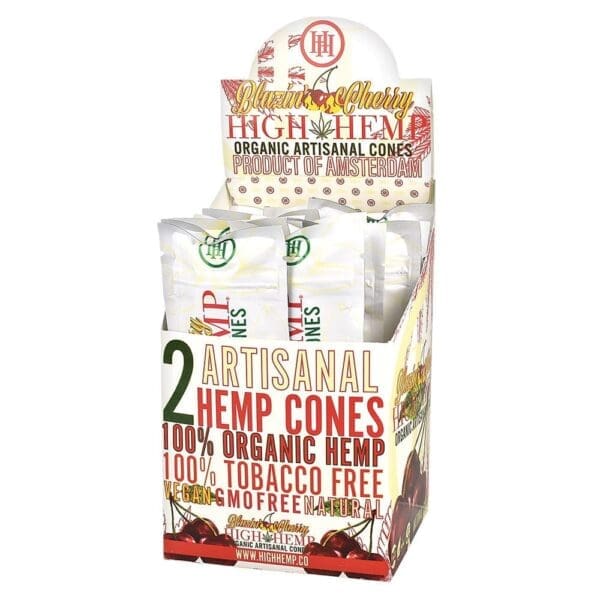 High Hemp Organic Artisanal Cones - 2pc - 15pk Display - Haze Smoke Shop USA
