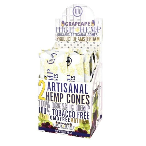 High Hemp Organic Artisanal Cones - 2pc - 15pk Display - Haze Smoke Shop USA