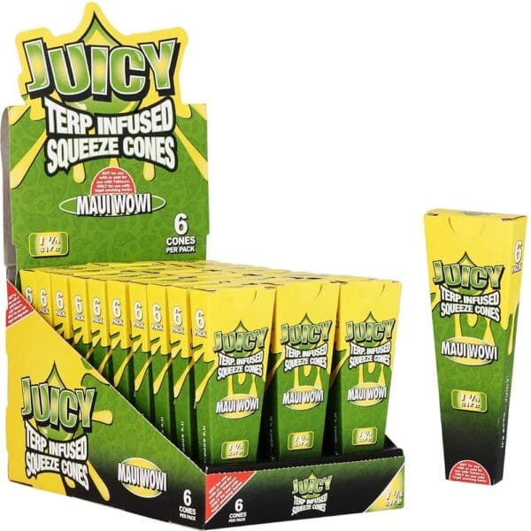 Juicy Terp Infused Squeeze Cones - Maui Wowi - 30pk Display - Haze Smoke Shop USA