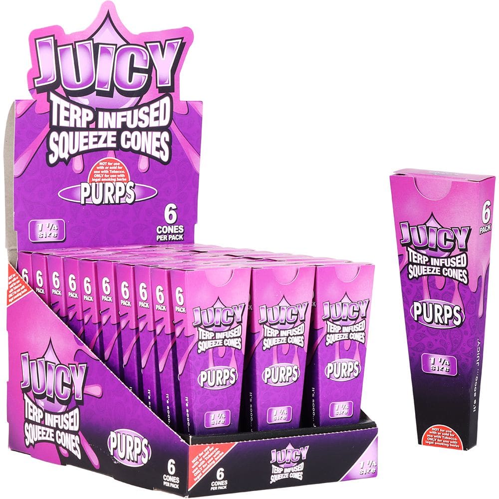 Juicy Terp Infused Squeeze Cones - Purps - 30pk Display Pre-Rolled Cones - Haze Smoke Shop USA
