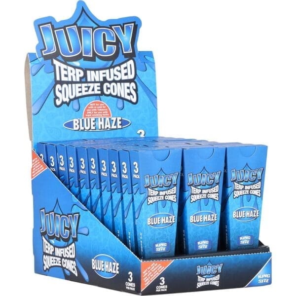 Juicy Terp Infused Squeeze Pre-Rolled Cones - Blue Haze - 30pk Display - Haze Smoke Shop USA