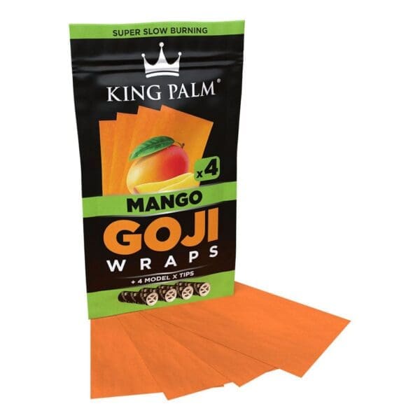 King Palm Goji Wraps & Filter Tips - 4pk - 15pc Display - Haze Smoke Shop USA