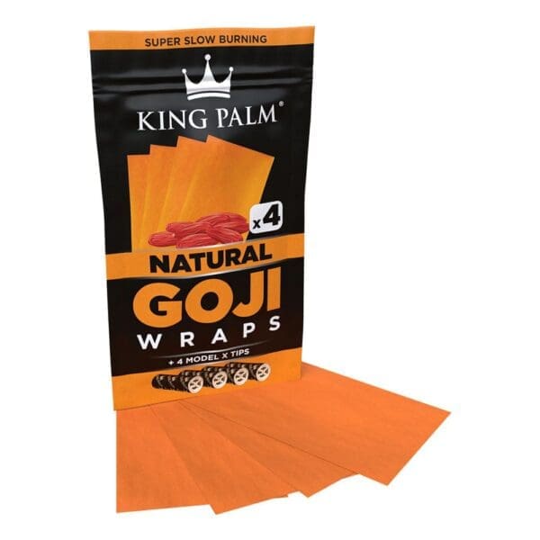 King Palm Goji Wraps & Filter Tips - 4pk - 15pc Display - Haze Smoke Shop USA