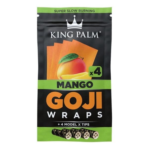 King Palm Goji Wraps & Filter Tips - 4pk - 15pc Display - Haze Smoke Shop USA