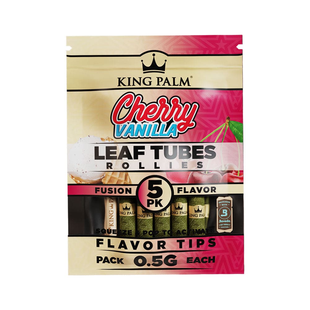 King Palm Hand Rolled Leaf - 5pk - Rollie - Cherry Vanilla - 15pc Display - Haze Smoke Shop USA