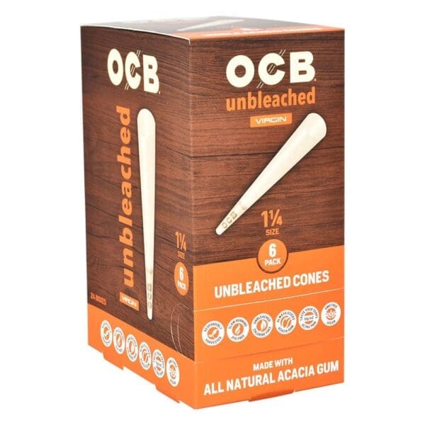 OCB Unbleached Cones - 24pc Display - Haze Smoke Shop USA