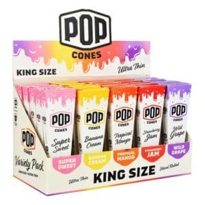 POP Cones Ultra Thin - Assorted Flavors - 25pc Display - Haze Smoke Shop USA