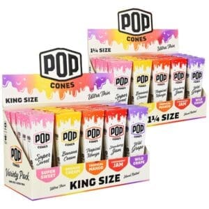 POP Cones Ultra Thin - Assorted Flavors - 25pc Display Flavored Papers & Blunts - Haze Smoke Shop USA