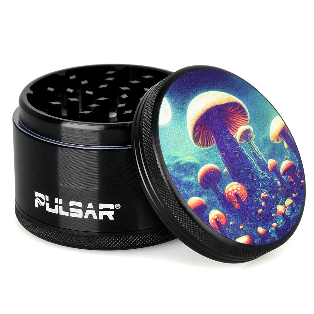 Pulsar Artist Series Metal Grinder - Planet Fungi - 4 Piece - 2.5" Metal Grinders - Haze Smoke Shop USA