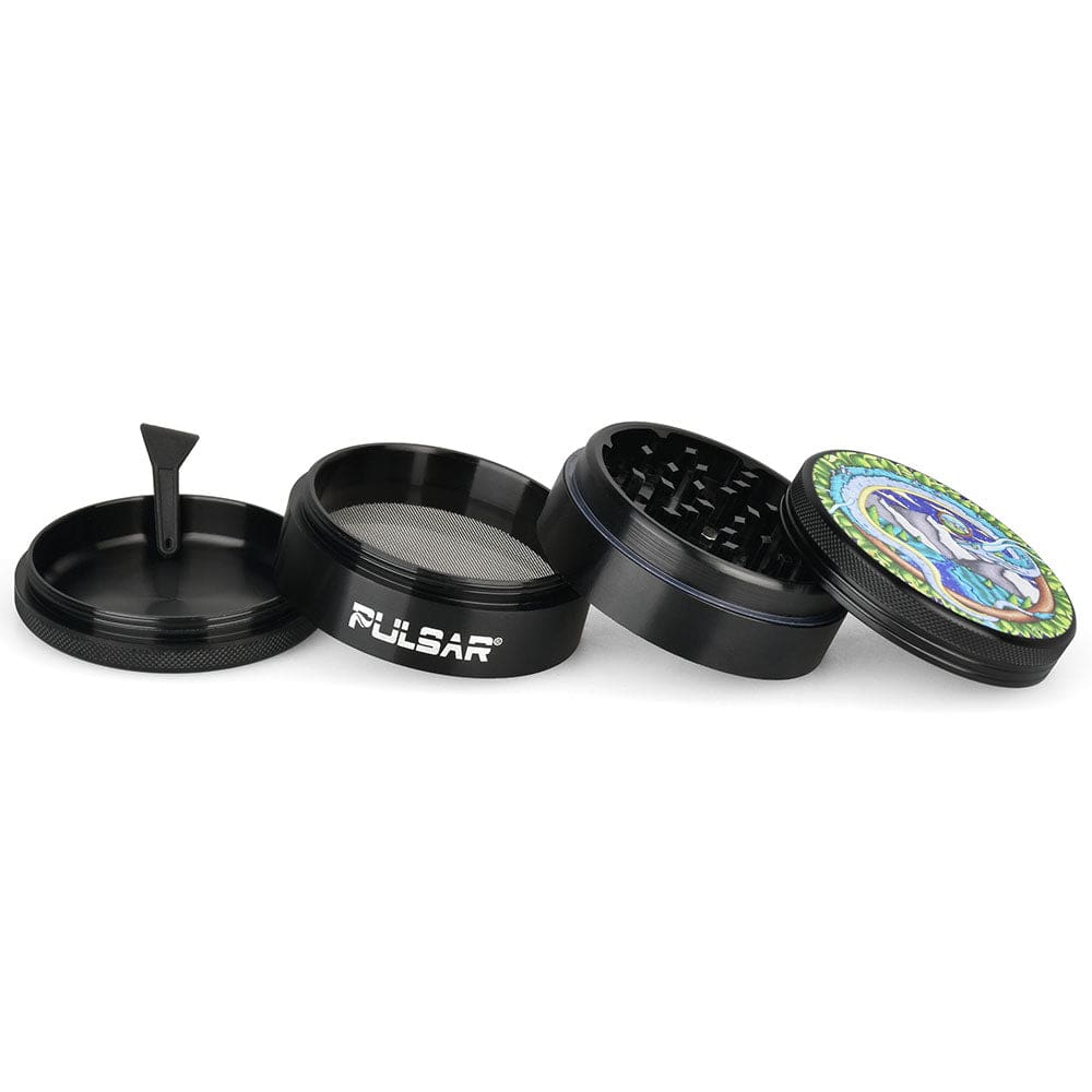 Pulsar Artist Series Metal Grinder - Remembering Dragon - 4 Piece - 2.5" - Haze Smoke Shop USA