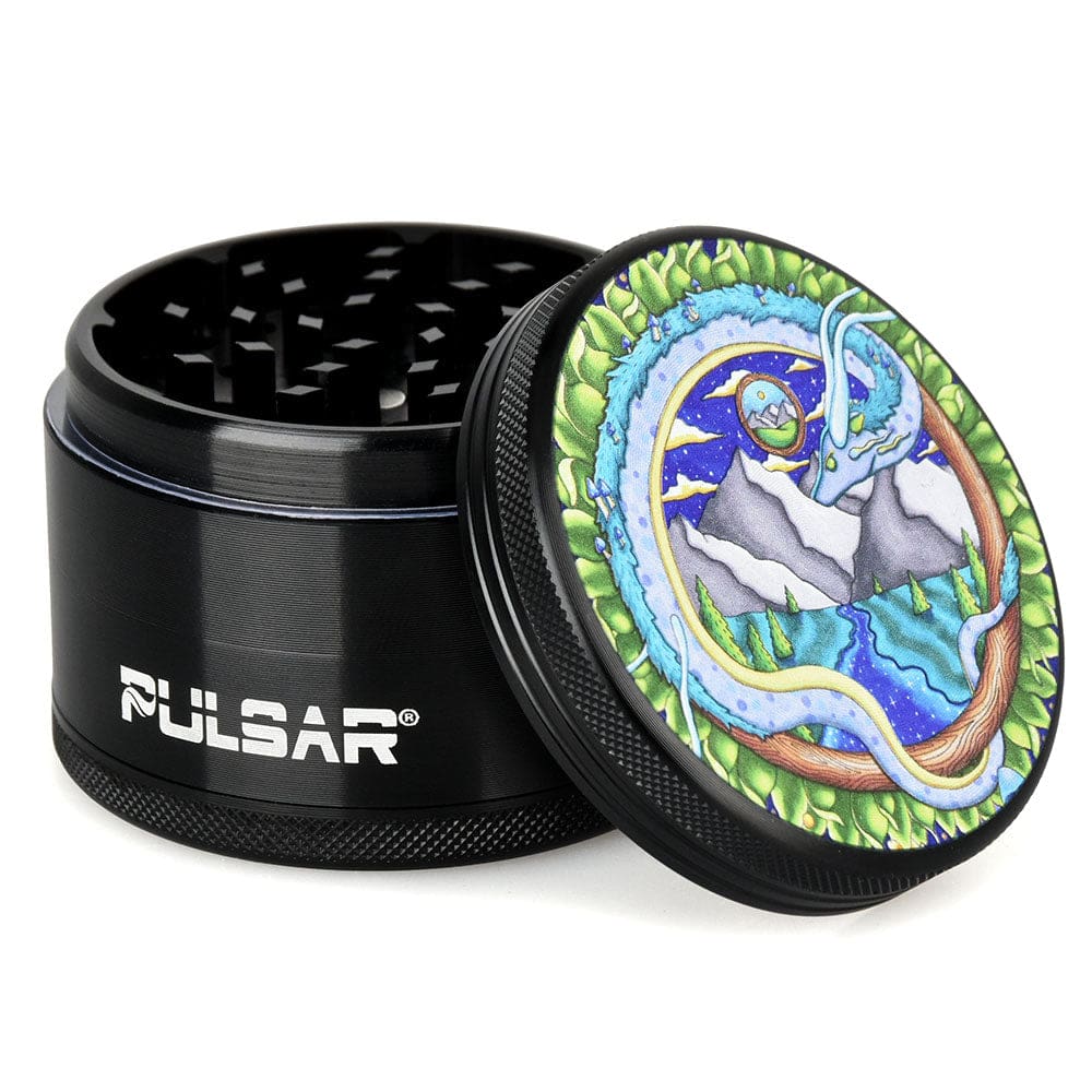 Pulsar Artist Series Metal Grinder - Remembering Dragon - 4 Piece - 2.5" Metal Grinders - Haze Smoke Shop USA