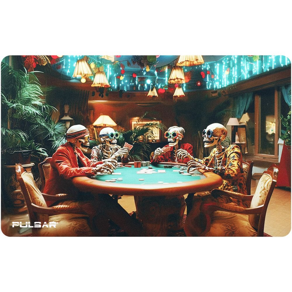 Pulsar Dab Padz Fabric Top Dab Mat - Poker Night - 16"x10" - Haze Smoke Shop USA - Vaporizers Super Store