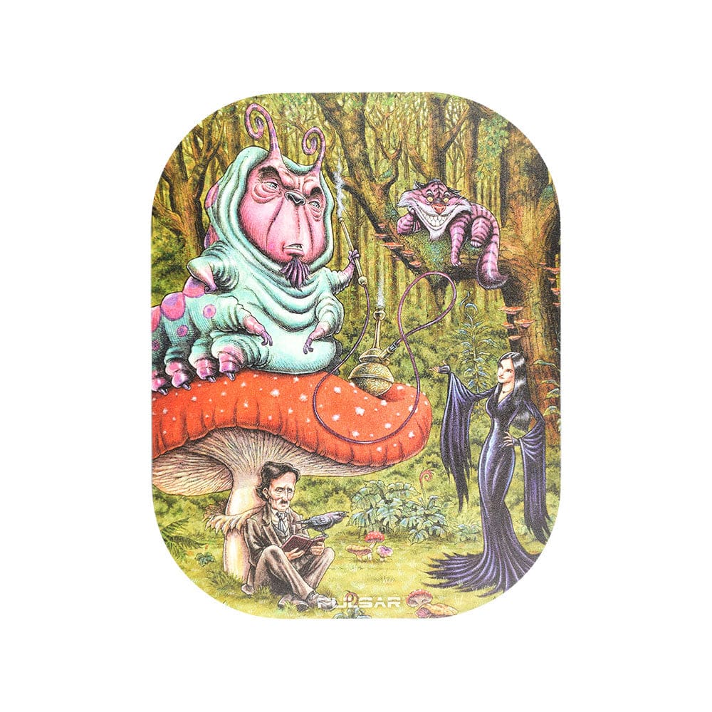 Pulsar Mini Magnetic Rolling Tray Lid - Malice in Wonderland - 7"x5.5" Rolling Trays - Haze Smoke Shop USA